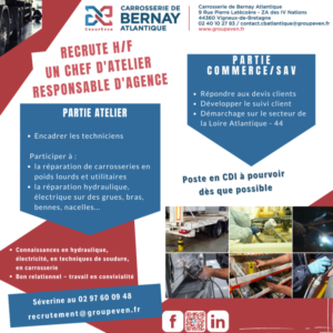 CHEF ATELIER H/F Vigneux Bretagne